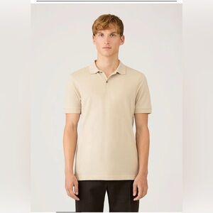 Sunspel Pique Light Tan Polo Shirt
